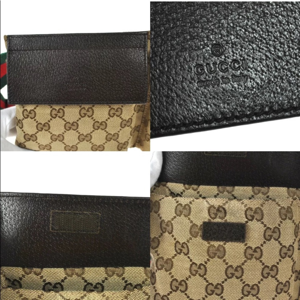 Gucci Beige GG Supreme Dual-Pocket Crossbody with Green and Red Web Strap - Picture 9 of 13
